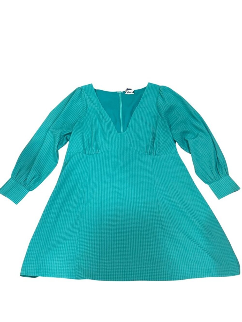 Arula Teal Puff Sleeve Mini Dress Size XL Fit & Flare